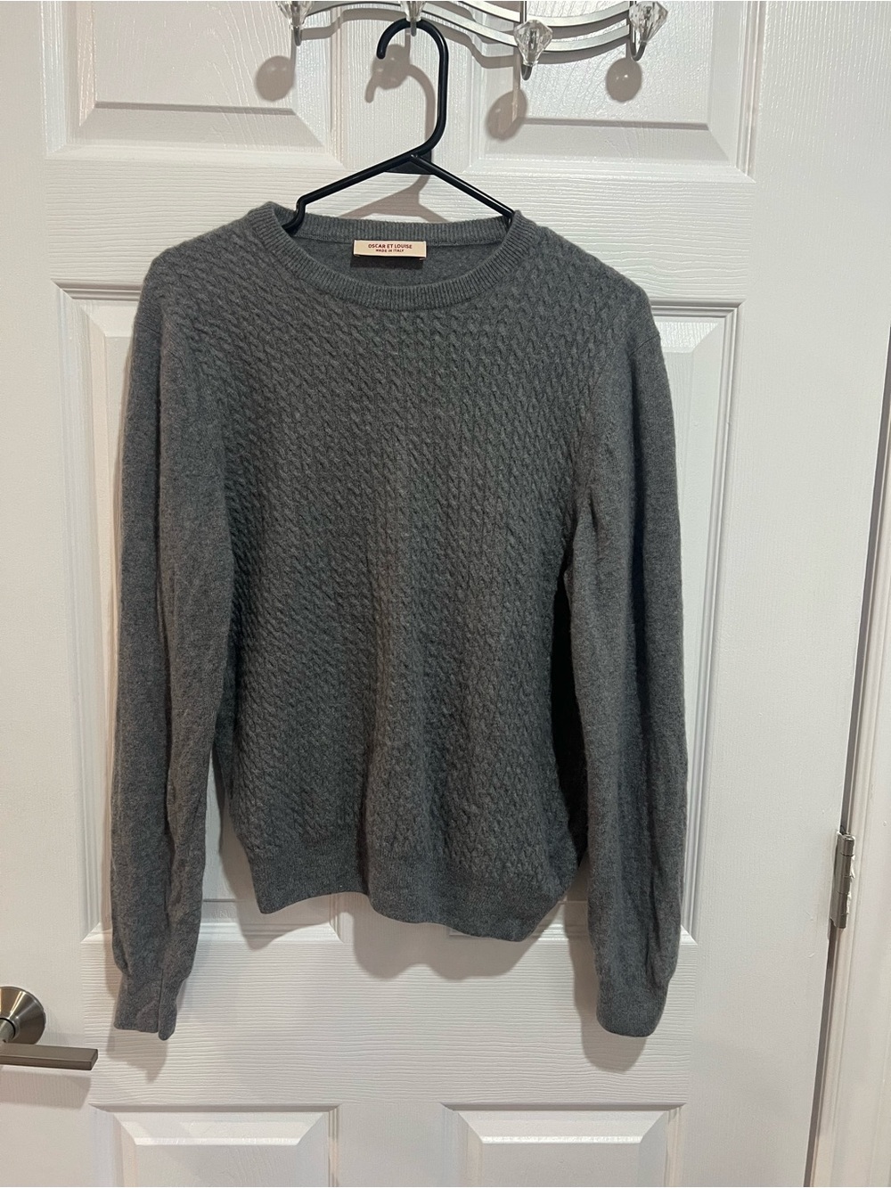 Oscar et Louise Made in Italy Oversized Gray Wool Cashmere Blend Sweater L